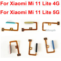 เซ็นเซอร์ลายนิ้วมือ Flex Cable สำหรับ Xiaomi Mi 11 Lite M2101K9AG Mi 11 Lite 5G M2101K9G Home Touch ID Flex Ribbon พร้อมปุ่มเปิดปิด-DFGN STORE