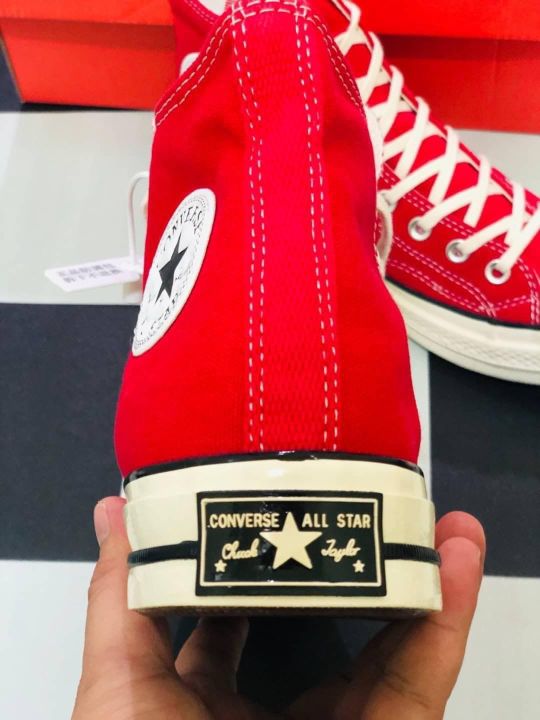 converse-all-star-sale50-รองเท้าคอนเวิร์สหุ้มข้อ-สีแดง-เหมาะสำหรับผู้หญิง-และ-ผู้ชาย-ใส่ได้ทุกโอกาส-สินค้าถ่ายจากของจริง-อยู่ในช่วงโปรโมชั่น