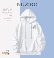 NUZIRO เสื้อกันหนาว รูปแบบหมีน้อย เสื้อฮู้ด วินเทจ หลวม ใส่สบายๆ #E0008