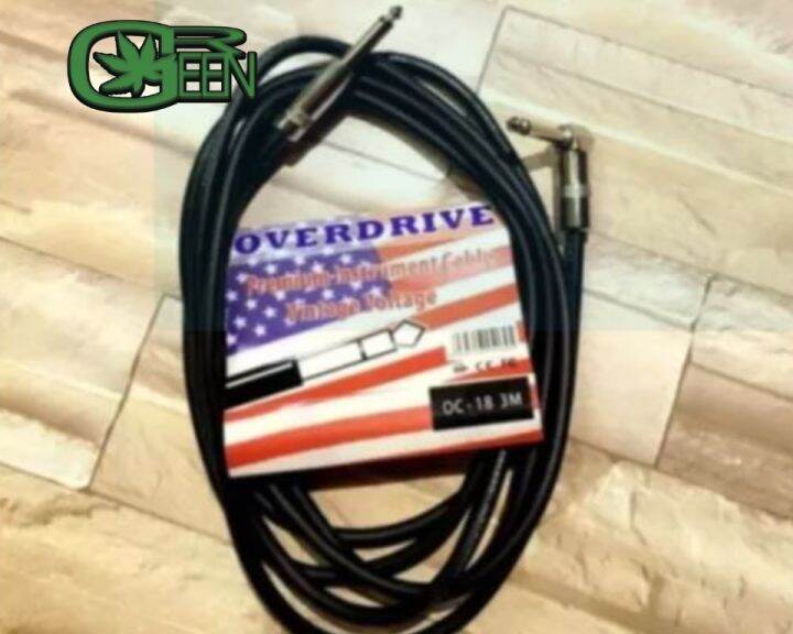 overdrive-สายแจ๊คกีตาร์-เบส-ยาว-3-เมตร-overdrive-รุ่น-oc-18-3m-5m-1เส้น-ที่เก็บปิ๊ก-1-ป๊ิ๊ก-3-ตัว