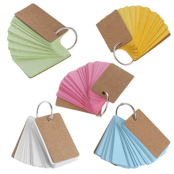 Kraft Paper Binder Ring Easy Flip Flash Cards Study Memo Pads DIY Stationery Lazada