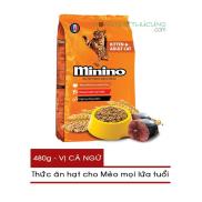 HCMThức ăn hạt cho Mèo mọi lứa tuổi Minino gói 480g - Vị Cá Ngừ - Nông