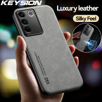 KEYSION Kulit Mewah Unvivo V27 5G V27e V27 Pro 5G แต่ Silikon PC Efon Kalis Gbelakang untuk VIVO V25 5G V25e