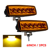 BraveWay Led Fog Light Super 3000k Yellow Work Light 6 inch 2pcs Offroad Truck Led Headlight 24v Car Driving Light Square 30w