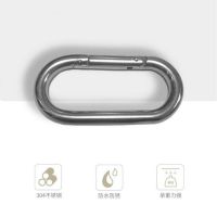 HQ OS01 Bentuk Oval 304 Stainless Steel Spring Snap Hook Carabiner Cepat Link Kunci Ring Hook M5-M10 2 Pcs/Banyak