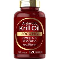 ?พร้อมส่ง?Antarctic Krill Oil 2000 mg 120 Softgels Omega-3 EPA DHA with Astaxanthin