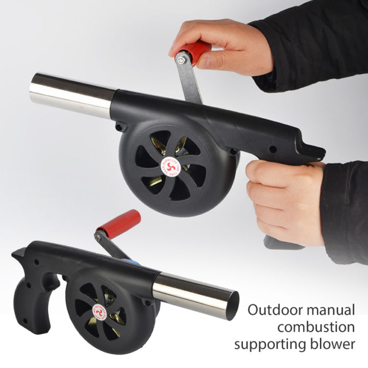 BBQ Fan Air Blower Hand Crank Blowers Barbecue Fire Bellows For Outdoor  Cooking Picnic Camping Stove Accessories