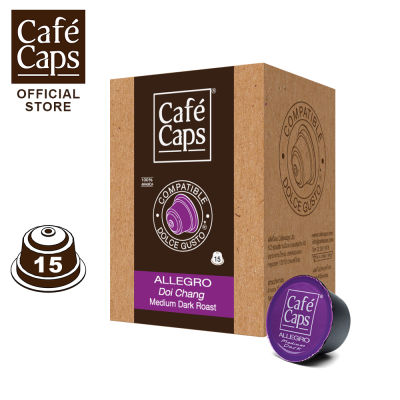 Cafecaps - Coffee Dolce Gusto Allegro Doi Chang (1 กล่อง X15 แคปซูล แคปซูล) - Dolce Gusto Coffee แคปซูลที่เข้ากันได้ แคปซูลกาแฟที่. กาแฟที่สมดุลอย่างสมบูรณ์แบบโดยใช้เมล็ดกาแฟอาราบิก้าบริสุทธิ์ 100% DOI CHANG จากประเทศไทย bean blend อราบิก้า 100% ดอยช้าง