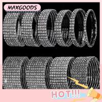 MAXG 1-10 Rows แฟชั่น เครื่องประดับ ผู้หญิง คริสตัล ไรน์สโตน สายรัดข้อมือ สร้อยข้อมือยืด กำไลยางยืด