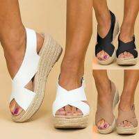 Wedge Platform Sandals Espadrille Ankle Strappy Peep Toe Shoes Size