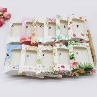 10Pcs 12.5x8x2cm DIY thank you gifts pillow box kraft flower pineapple printed box with pvc window jewelry crafts display box