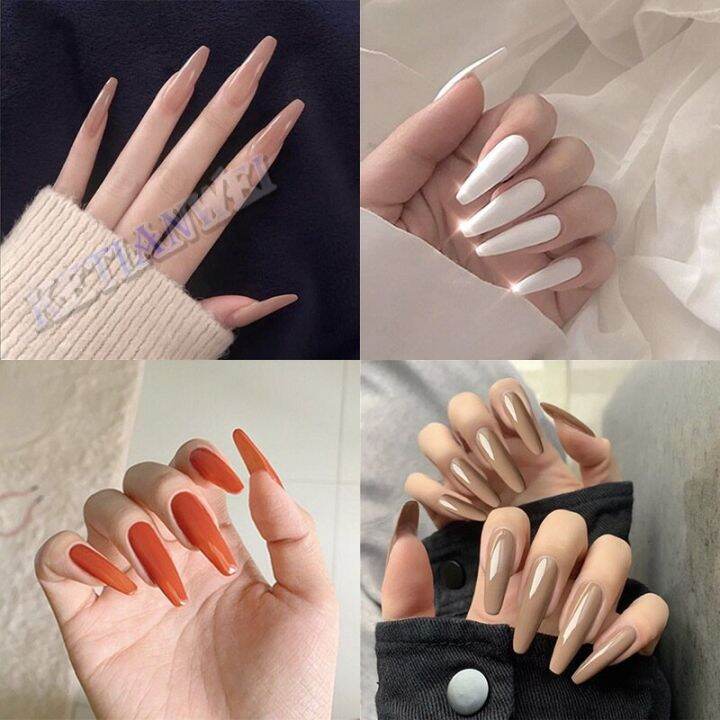 【Ketianwei】24 PCs waterproof fake nails, fake nails, long reusable fake