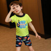 Kids Short Sleeve Rash Guard Children Surfing Suit Teen Swimsuit Toddler Sandy Beachear Child Swimming Pool Wear with Swim Cap