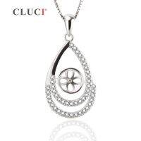 【cw】 925 Sterling Drop Design Stone Pendant Necklace Accessary Jewel SP210SB ！