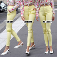 AB Skinny สีเหลืองพาสเทล ของแท้ จากเพจดัง 300,000 Like กางเกง AB สกินนี่ยีนส์ ผู้หญิง