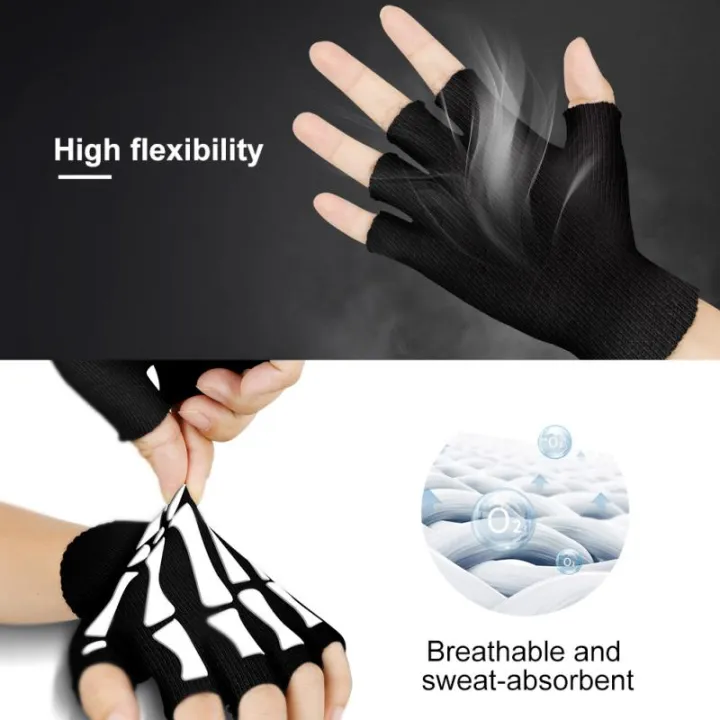 skull-luminous-gloves-winter-breathable-men-women-bicycle-cycling-half-finger-fitness-gloves-outdoor-camping-mountaineering