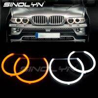 ﹍▩☄ LED Cotton Light Angel Eyes Switchback DRL Halo Kit For BMW E53 X5 1999-2003 Auto Cars Headlight Accessories Retrofit DIY Style