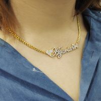 ◘❧▥  2020 Custom Name Necklace With Gold Filled Statement Choker  Jewelry