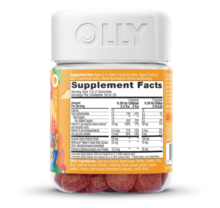 olly-gummy-kids-immunity-support-วิตามินเยลลี่-สำหรับเด็ก-2-ขวบ-100-นำเข้าจากอเมริกา-50เม็ด-วิตามินสำหรับเด็ก