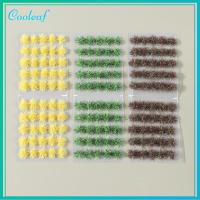 COOLEAF 50PCS 5mm ภูมิทัศน์ขนาดเล็ก การก่อสร้างทางรถไฟ โมเดลจำลอง พุ่มไม้หญ้าจิ๋ว กระจุกหญ้าเทียม กลุ่มพืช