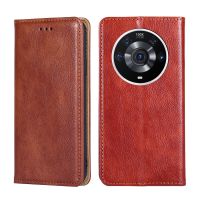 สำหรับ Honor Magic3 Pro Gloss Oil Solid Color Magnetic Leather Phone Case