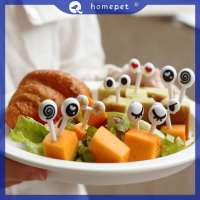 ? Homepet 10ชิ้น/เซ็ต MINI plugs CUTE Cartoon Eyes Kawaii อาหารกลางวัน Bento BOX อาหารผลไม้ส้อม