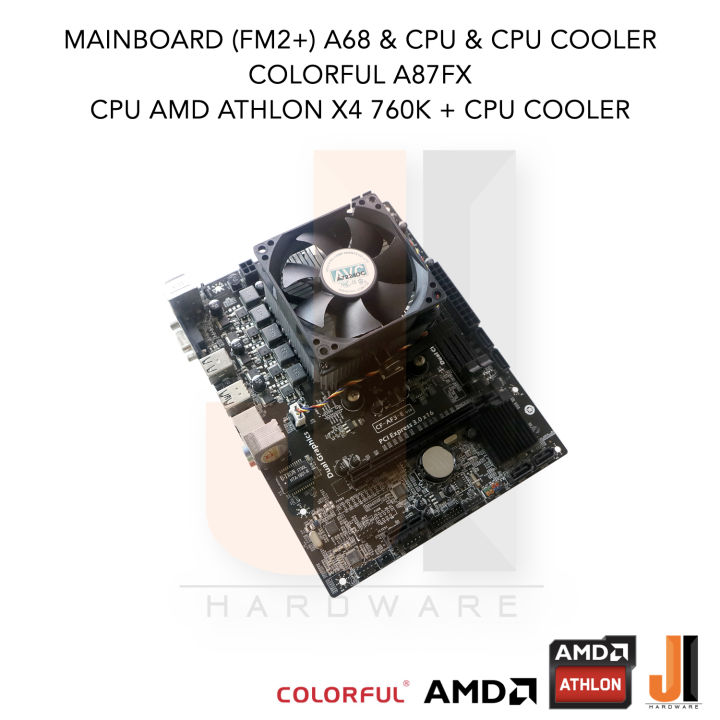 ชุดสุดคุ้ม-mainboard-a87fx-fm2-a68-amd-athlon-x4-760k-with-cpu-cooler-3-8-4-1-ghz-4-cores-4-threads-100-watts-สินค้ามือสองสภาพดีมีฝาหลังมีการรับประกัน