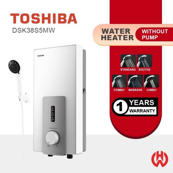 TOSHIBA INSTANT ELECTRIC WATER HEATER (WITHOUT PUMP) DSK38S5MW Lazada