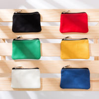 Feng Qi shopDIY Plain Canvas Cotton Bag Pure Zipper Coin Key Bag Money Pocket Women Men Hand-held Coin Purse Small Wallet Kid