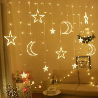 3.5M Moon Star Lamp LED String Christmas Lights Decoration Christmas Holidays Garland Curtain Christmas Decorations 2022