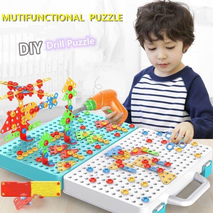 466pcs MALAYSIA 3D STEM Building Blocks Electric Drill Toy Set Screw