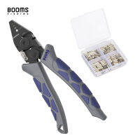 Booms ตกปลา Crimping คีมและ1.4มม.-3.0มม. 140Pcs อลูมิเนียมแขนชุดเครื่องมือเครื่องตัดลวดเหล็ก Non-Slip Handle Fishing Tackle