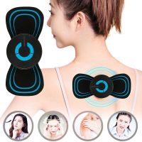 ZZOOI Neck Massager Gel Pads Mini Electric Neck Massager Portable Back Neck Decompression Muscle Relaxation Machine Body Health Care