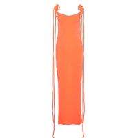 ผู้หญิงผูกสายสปาเก็ตตี้ Bodycon กำมะหยี่ Maxi ชุดยาวเซ็กซี่ Cowl คอ Backless สีทึบแพคเกจ Hip Clubwear