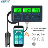 WiFi 7 in 1 PH Meter Temp TDS CF RH EC ORP Water Tester Tuya Smart Online Monitor Digital Analyzer for Aquarium Hydroponics Pool