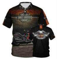 (ALL IN STOCK XZX)   Harley Davidson Custom 3D polo Shirt VD832  (Free customized name logo for private chat, styles can be changed with zippers or buttons)