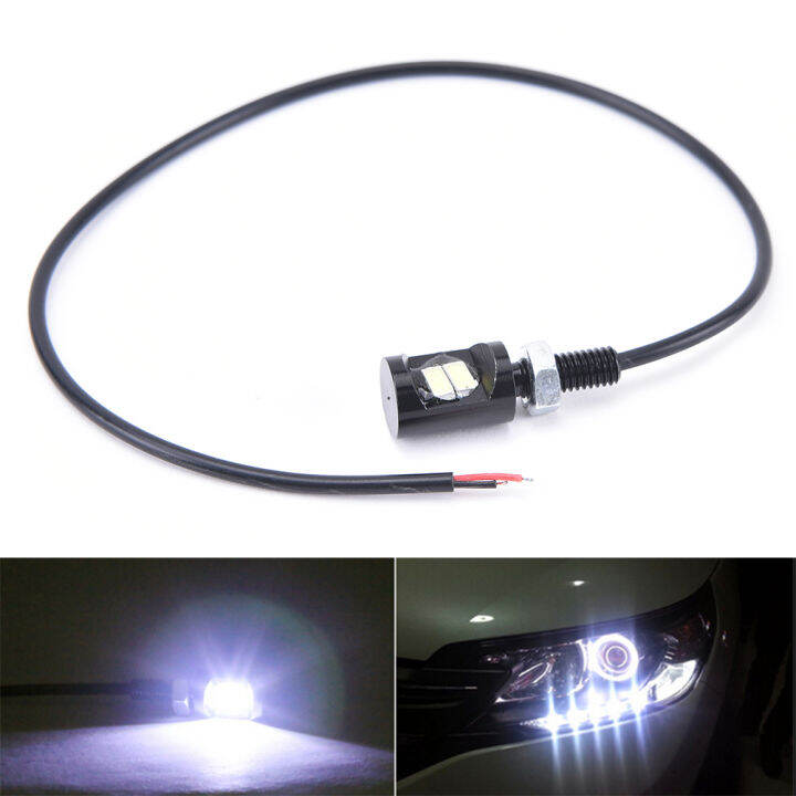 2ชิ้น-led-สีขาว-smd-รถจักรยานยนต์และรถยนต์ป้ายทะเบียนสกรูกลอนแสงโคมไฟหลอดไฟ12โวลต์