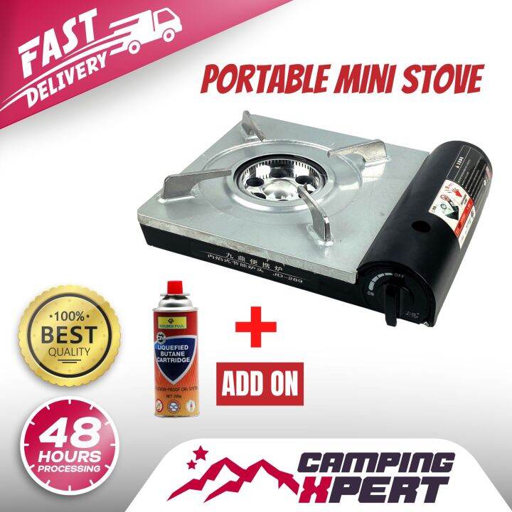 Portable Mini Camping Gas Stove Butane Cooker Picnic Hiking Outdoor BBQ