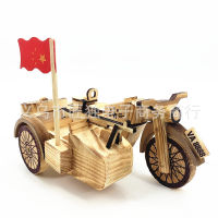 Factory Direct Sales Wooden Crafts Decoration Antique Three Wheeled Motorcycle Model Creative Decoration Travel Crafts