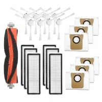 For Mijia Sweeping Robot Main Brush Accessories Main Brush + 8 Side Brushes + 6 Filters + 6 Dust Bags