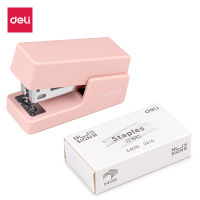 Deli Mini Stapler สำหรับนักเรียน, ของใช้ในสำนักงานแบบพกพาที่น่ารัก, หัวใจของสาวๆ ประหยัดแรงงาน, [สีขาว (เย็บกระดาษ 1 ชิ้น) + [ลวดเย็บ 640 อัน]