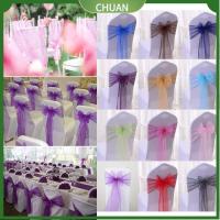 CHUAN 1pcs โรงแรมโฮม ตกแต่งเก้าอี้ ริบบิ้น ตกแต่งหลังเก้าอี้ อุปกรณ์รับจัดงานแต่งงาน ผ้าคาดเอวเก้าอี้ งานเลี้ยง