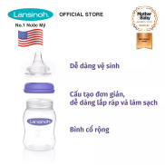 MUA 2 BÌNH TẶNG 1 NÚM 2 Bình Sữa Cổ Rộng Lansinoh 160ml +240ml TẶNG 1 Núm