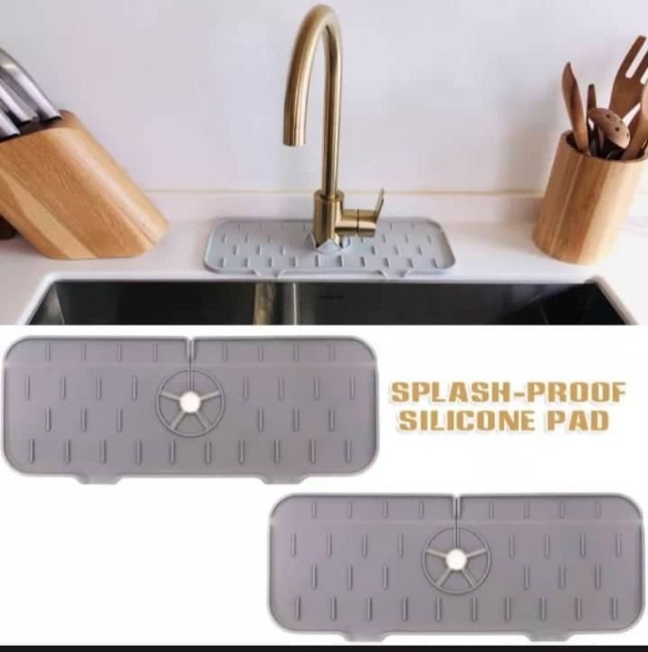 Kitchen Drain Pad Rubber Dish Drainer Draining Mat Non-Slip