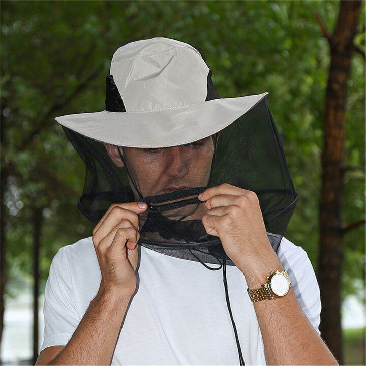 hot-mosquito-cap-with-hidden-net-mesh-repellent-insect-bee-protection-casual-outdoor-sunscreen-fishing-cap-foldable-mosquito-hat