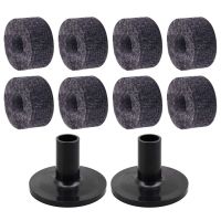 32PCS Cymbal Stand 25mm Felt Washer + 8PCS Cymbal Sleeves Replacement for Shelf Drum Kit