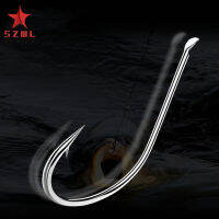 SZWL 50Pcs ตะขอเหล็กคาร์บอน1 #-10 # Barbed ยาวเบ็ดตกปลาสำหรับปลาคาร์พ Fishing Tackle