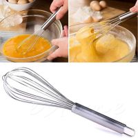 ☃▪™ 2 Sizes BakeBear Manual Egg Beater Stainless Steel Handle Silicone Egg Beaters Milk Cream Butter Whisk Mixer Stiring Tool