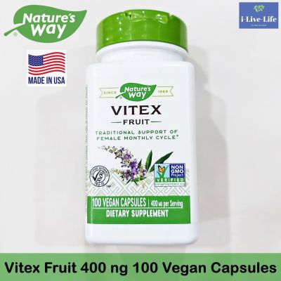 ไวเท็กซ์ Vitex Fruit 400 mg 100 Vegetarian Capsules - Natures Way
