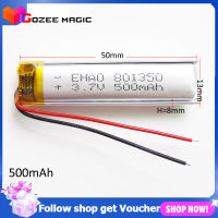 GozeeMagic 500mAh 801350 3.7V ลิเธียมโพลิเมอร์ LiPo แบตเตอรี่เซลล์สำหรับ Mp3 บลูทูธ GPS PSP ลำโพงเครื่องบันทึกกล้องกลาง